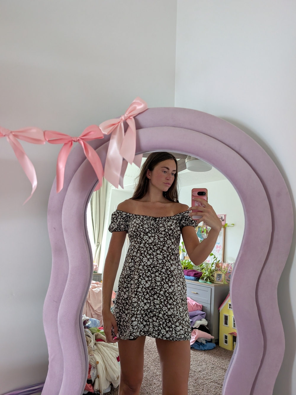 No Boundaries Brown Floral Summer Mini Dress Size Medium